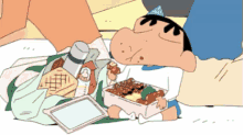 Shinchan Makan GIF - Shin Chan Crayon Shin Chan Eating GIFs