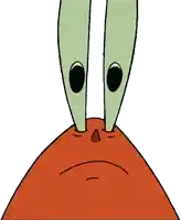 a close up of a cartoon character 's face with a sad expression