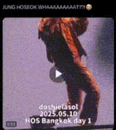 a screenshot of a video of jung hoseok performing in bangkok .