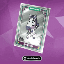 a card with a zebra on it that says zestful zebra on it