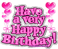 happy birthday to you a very happy birthday hearts balloon hearts pink