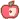 a red apple with a green leaf on top of it