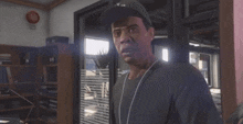 a man is standing in a room with the words " you fucking with me right " above him