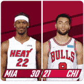 Miami Heat (30) Vs. Chicago Bulls (21) First-second Period Break GIF - Nba Basketball Nba 2021 GIFs