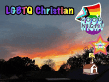 a picture of a sunset with the words lgbtq christian