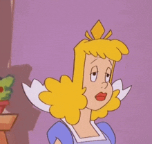 a cartoon of a woman with a crown on her head