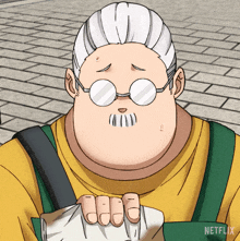 a cartoon of a man with glasses and a netflix logo on the bottom