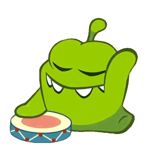 Playing The Drums Om Nom Sticker - Playing The Drums Om Nom Cut The Rope Stickers