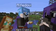 a screenshot of a minecraft game with the name alfedoy