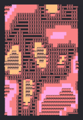 a computer generated image of a maze with the letters hh visible