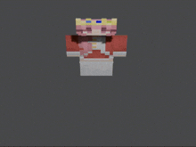 a 3d rendering of a minecraft character with a pink blanket