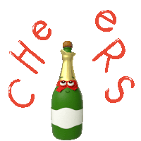 Champagne Bottle Says Cheers Sticker - Christmas Cheer Cheers Champaign Stickers