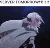 a picture of a girl with the words server tomorrow !!!
