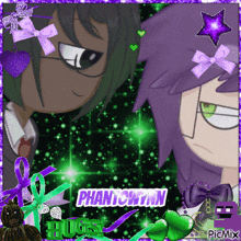 a picture of two anime characters with the name phantomlynn written on the bottom