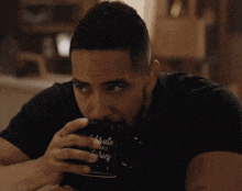 None Of My Business Gossip GIF - None Of My Business Gossip Drinking Coffee GIFs