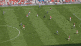 a soccer game is being played on a field that has a betting advertisement