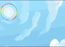 a rainbow with a circle in the middle of it