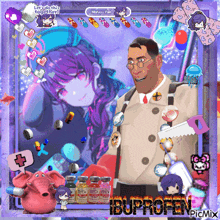 a picture of a doctor with the word ibuprofen in the middle