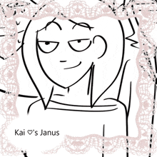a drawing of a person with the name kai 's janus on the bottom