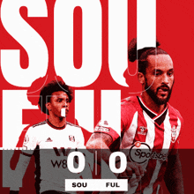 two soccer players on a red background with the words soul ful