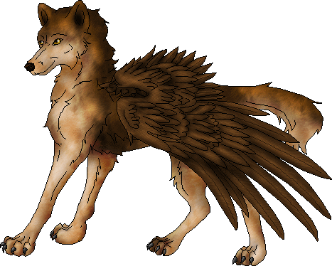 Winged Wolf Sticker - Winged Wolf Canine Stickers
