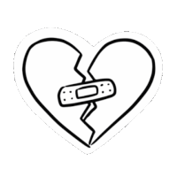 Heart Broken Sticker - Heart Broken Stickers
