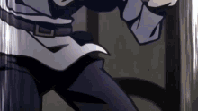 a close up of a person 's legs in a cartoon .