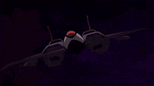 a purple object is being thrown in the air by a cartoon character