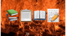 Fire Books GIF - Fire Books Write GIFs