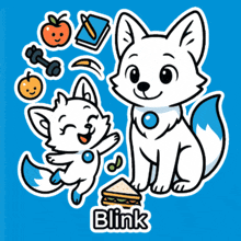 a cartoon drawing of a fox with the name blink on it