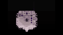 a purple room with a sign that says " i 'm sorry " on it