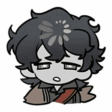 a black and white drawing of a cartoon character with a loading screen on his head .