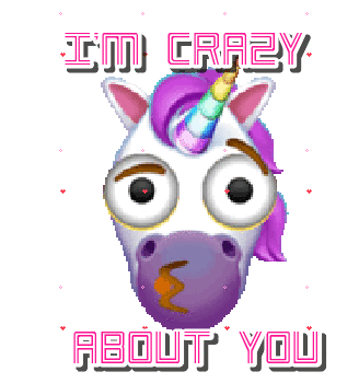 Im Crazy About You Crazy In Love Sticker - Im Crazy About You Crazy In Love Cross Eyed Unicorn Stickers