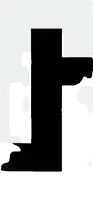 a black and white drawing of a cross on a white background .