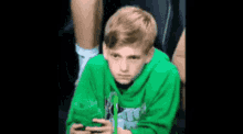 Angry Sports Kid Green Sweatshirt Kid GIF - Angry Sports Kid Green Sweatshirt Kid Karrie Favorite GIFs