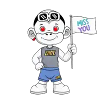 a cartoon character is wearing a shirt that says ' zhot ' on it