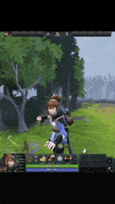 a screenshot of a video game shows a girl with a ponytail