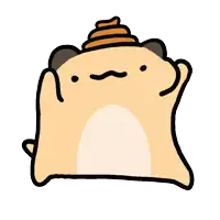 a cartoon cat with a poop on its head