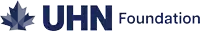 a logo for uhn foundation with a maple leaf on it