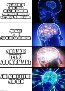 a picture of a man 's brain with the words do jakie tetno / do normalne