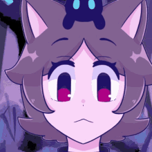 a drawing of a cat with a skull on her head