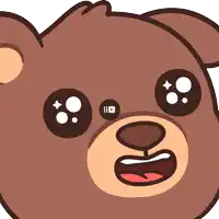a cartoon drawing of a brown teddy bear with a youtube logo on its nose