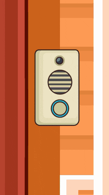 a cartoon drawing of a doorbell on a door
