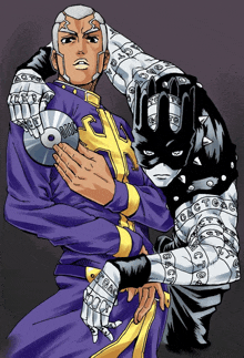 a cartoon drawing of a man holding a cd that says jojo
