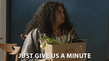 Just Give Us A Minute Mavis Beaumont GIF - Just Give Us A Minute Mavis Beaumont Michelle Buteau GIFs