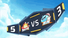 a sign that says ' vs ' on it is flying in the sky .