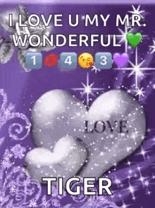 i love u my mr . wonderful 1 4 3 love tiger