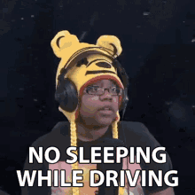 No Sleeping While Driving Christene GIF