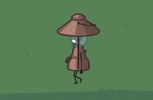 a cartoon drawing of a lantern and a backpack with faces on them