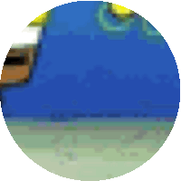 a circle with a blue background and a few lines
